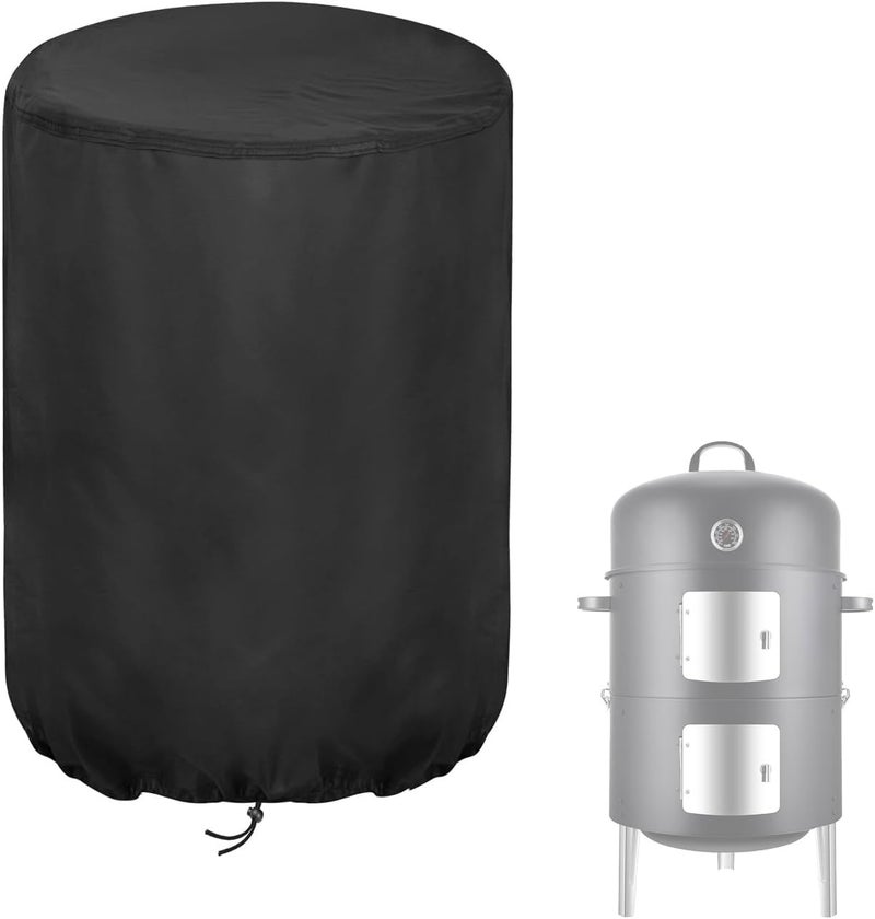 Aidetech Smoker Cover Fit for Realcook Vertical 17 Inch Steel Charcoal Smoker, Waterproof Grill BBQ Cover Vertical Smoker Covers-22 D x 35" H - Image 1